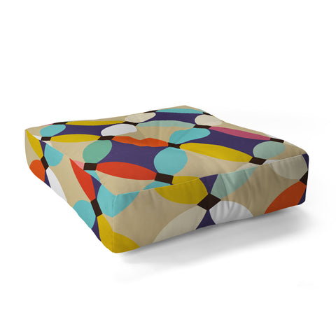 Sharon Turner petals beach Floor Pillow Square