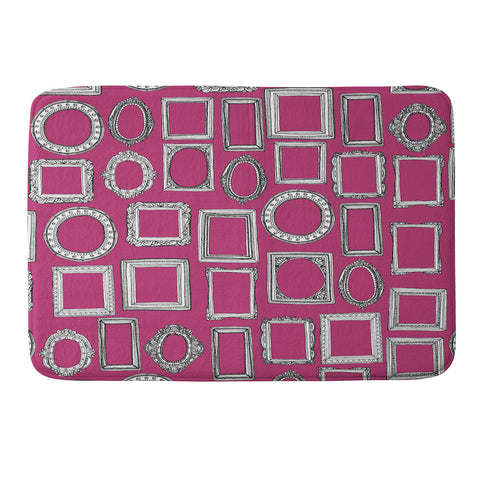 Sharon Turner picture frames fuchsia Memory Foam Bath Mat