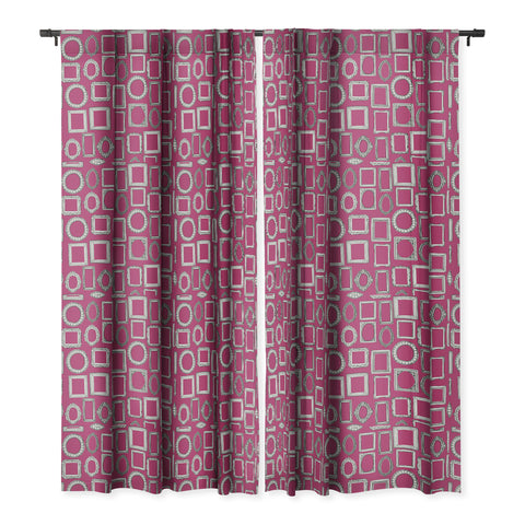 Sharon Turner picture frames fuchsia Blackout Window Curtain