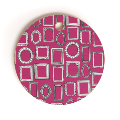 Sharon Turner picture frames fuchsia Cutting Board Round