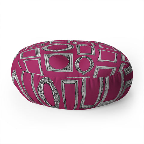 Sharon Turner picture frames fuchsia Floor Pillow Round