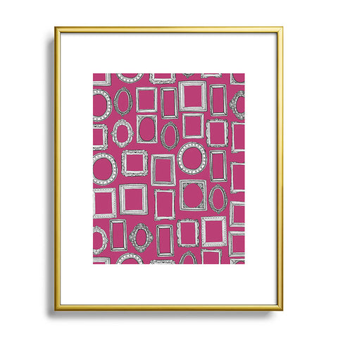 Sharon Turner picture frames fuchsia Metal Framed Art Print