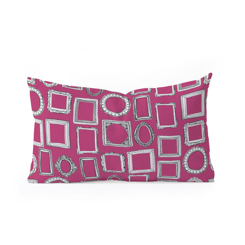 Sharon Turner picture frames fuchsia Oblong Throw Pillow
