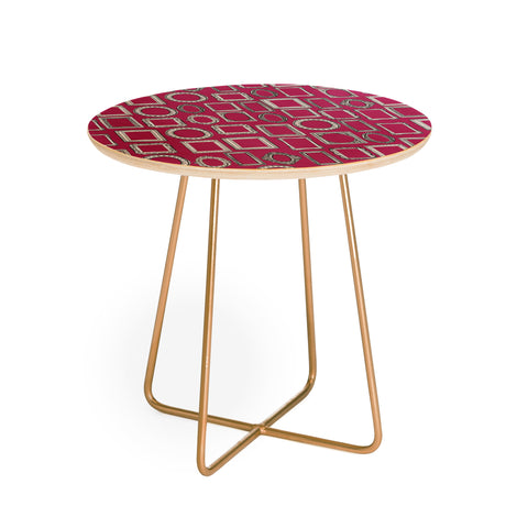 Sharon Turner picture frames fuchsia Round Side Table