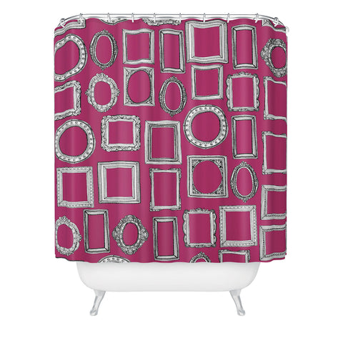 Sharon Turner picture frames fuchsia Shower Curtain