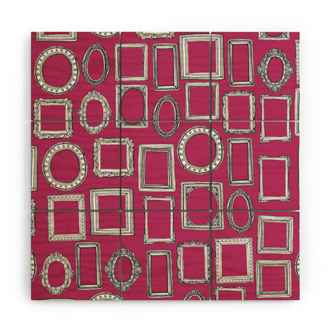 Sharon Turner picture frames fuchsia Wood Wall Mural