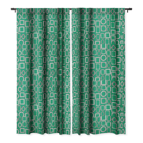 Sharon Turner picture frames green Blackout Window Curtain