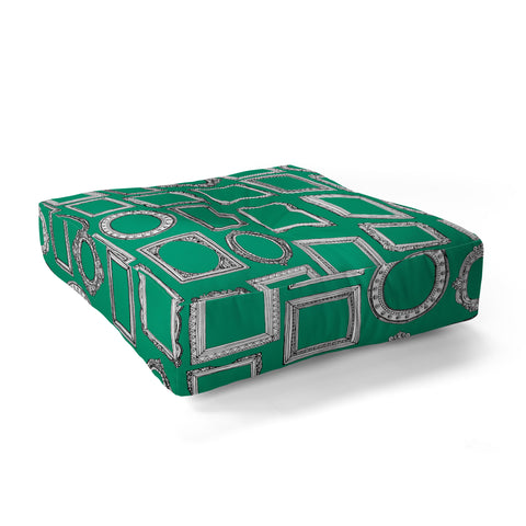 Sharon Turner picture frames green Floor Pillow Square
