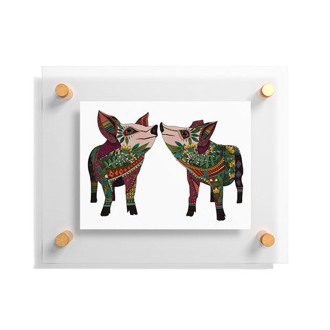 Sharon Turner pig love Floating Acrylic Print