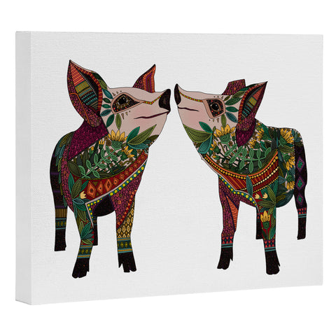 Sharon Turner pig love Art Canvas
