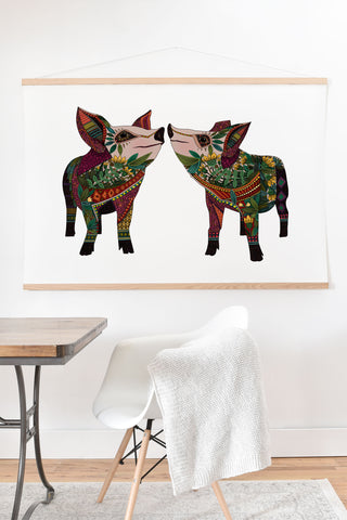 Sharon Turner pig love Art Print And Hanger