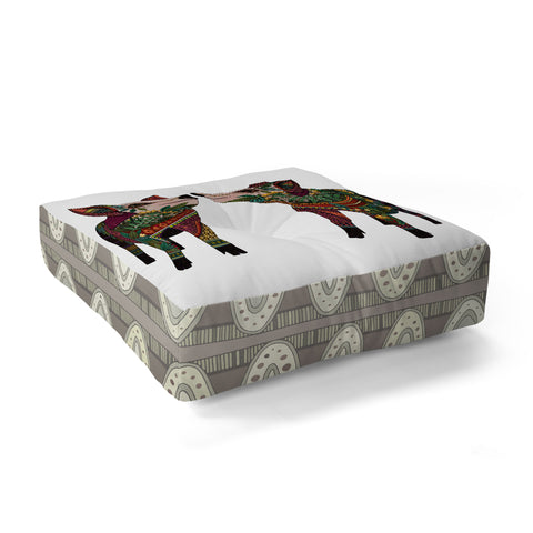 Sharon Turner pig love Floor Pillow Square