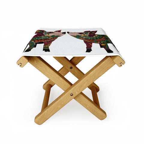 Sharon Turner pig love Folding Stool