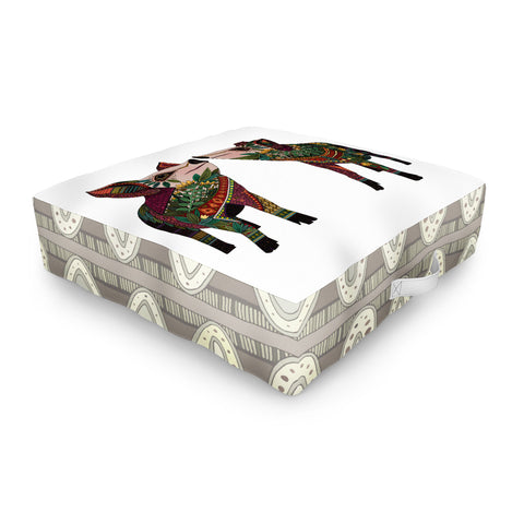 Sharon Turner pig love Outdoor Floor Cushion