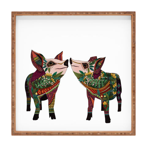 Sharon Turner pig love Square Tray