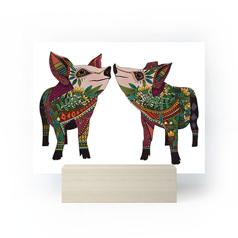 Sharon Turner pig love Mini Art Print