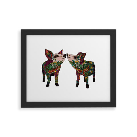 Sharon Turner pig love Framed Art Print