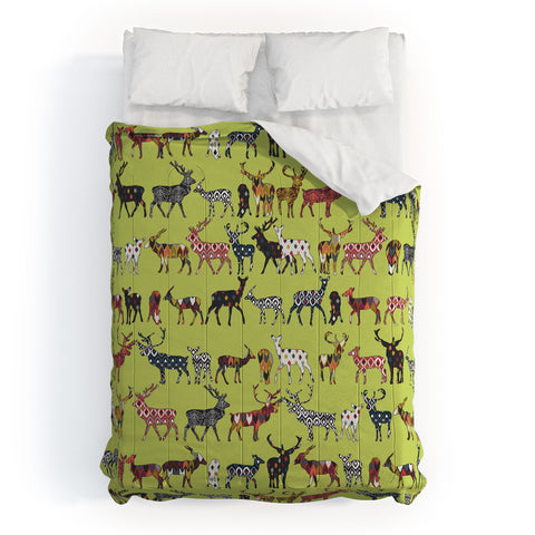 Sharon Turner Pistachio Spice Deer Comforter