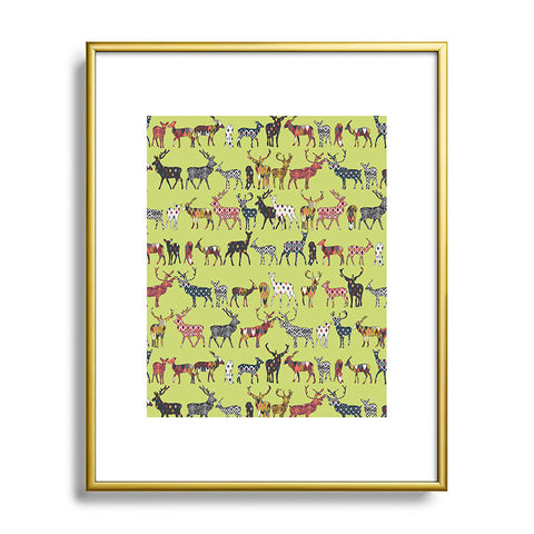 Sharon Turner Pistachio Spice Deer Metal Framed Art Print