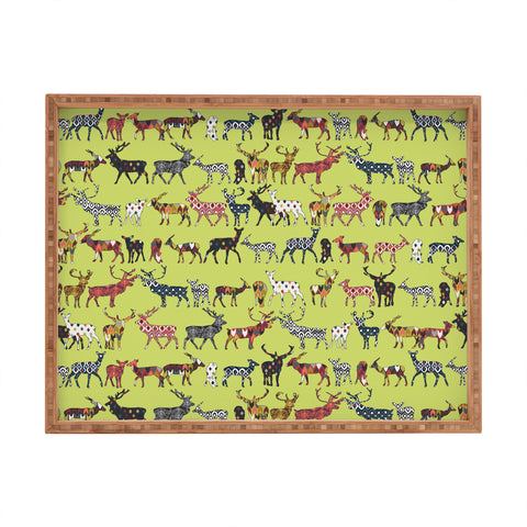 Sharon Turner Pistachio Spice Deer Rectangular Tray