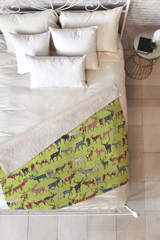 Sharon Turner Pistachio Spice Deer Fleece Throw Blanket