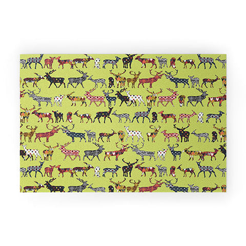 Sharon Turner Pistachio Spice Deer Welcome Mat