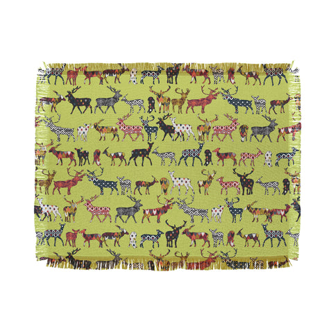 Sharon Turner Pistachio Spice Deer Throw Blanket