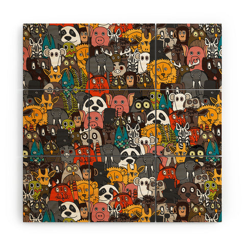 Sharon Turner Plushies Wood Wall Mural