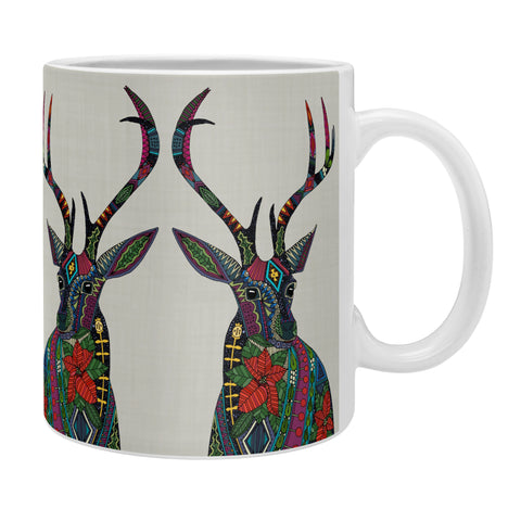 Sharon Turner Poinsettia Deer Coffee Mug