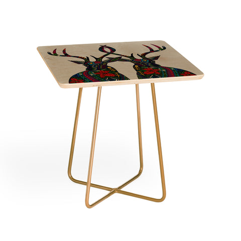 Sharon Turner Poinsettia Deer Side Table