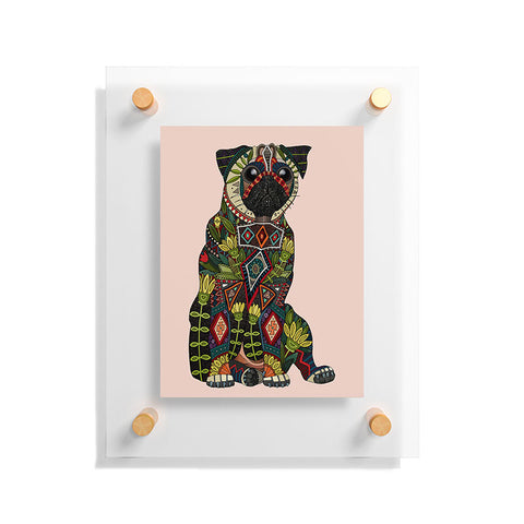 Sharon Turner pug love pale dogwood Floating Acrylic Print