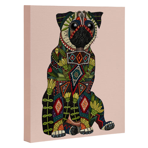 Sharon Turner pug love pale dogwood Art Canvas