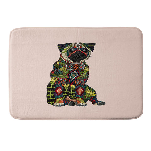 Sharon Turner pug love pale dogwood Memory Foam Bath Mat