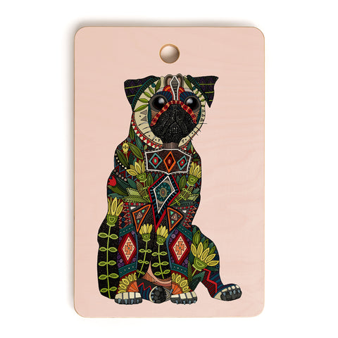 Sharon Turner pug love pale dogwood Cutting Board Rectangle