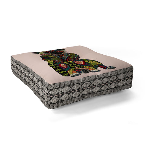 Sharon Turner pug love pale dogwood Floor Pillow Square