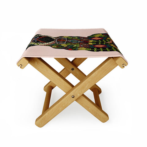 Sharon Turner pug love pale dogwood Folding Stool