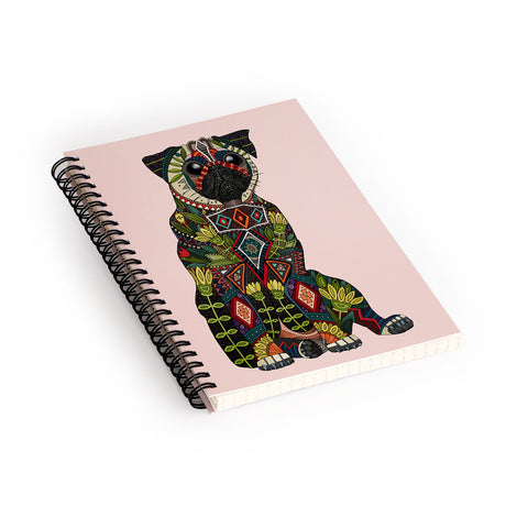 Sharon Turner pug love pale dogwood Spiral Notebook