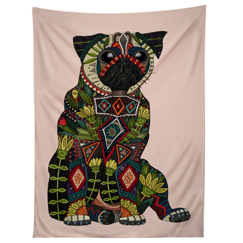 Sharon Turner pug love pale dogwood Tapestry