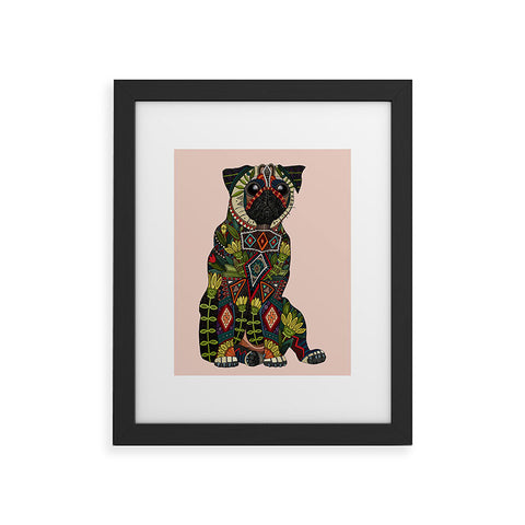 Sharon Turner pug love pale dogwood Framed Art Print