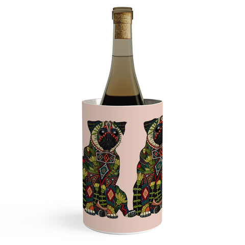 Sharon Turner pug love pale dogwood Wine Chiller