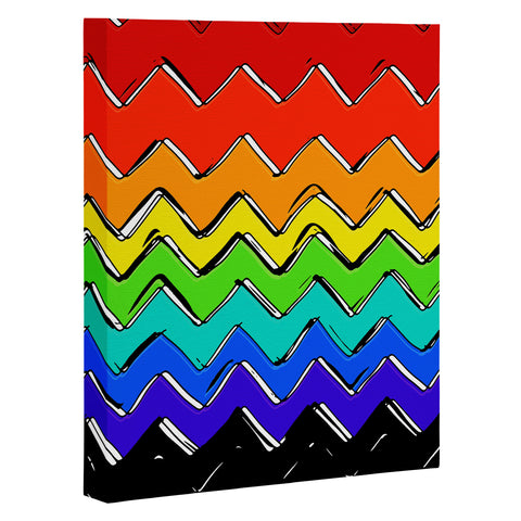 Sharon Turner Rainbow Chevron Art Canvas