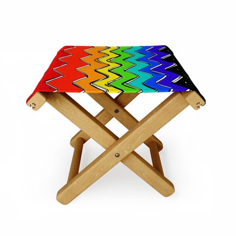Sharon Turner Rainbow Chevron Folding Stool