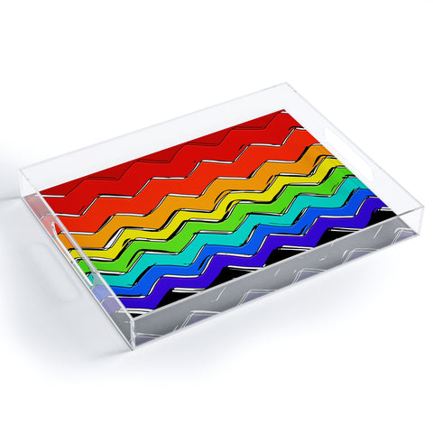 Sharon Turner Rainbow Chevron Acrylic Tray