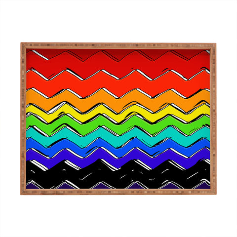 Sharon Turner Rainbow Chevron Rectangular Tray