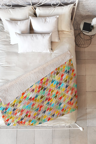 Sharon Turner Rashmi ikat Fleece Throw Blanket