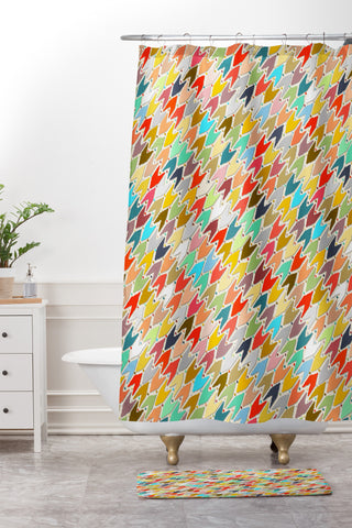Sharon Turner Rashmi ikat Shower Curtain And Mat