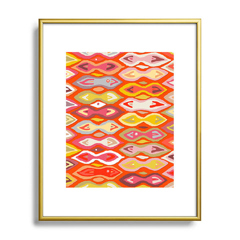 Sharon Turner Raveena ikat Metal Framed Art Print