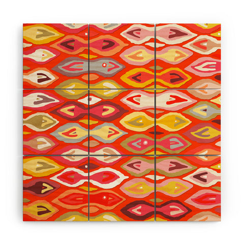 Sharon Turner Raveena ikat Wood Wall Mural