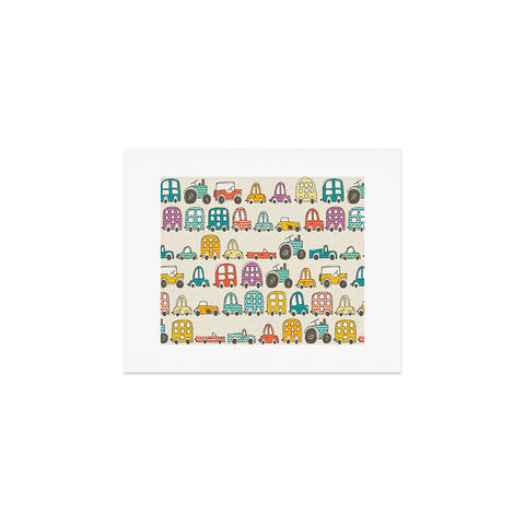 Sharon Turner retro rides eggshell Art Print