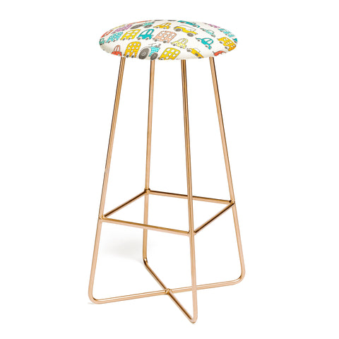 Sharon Turner retro rides eggshell Bar Stool